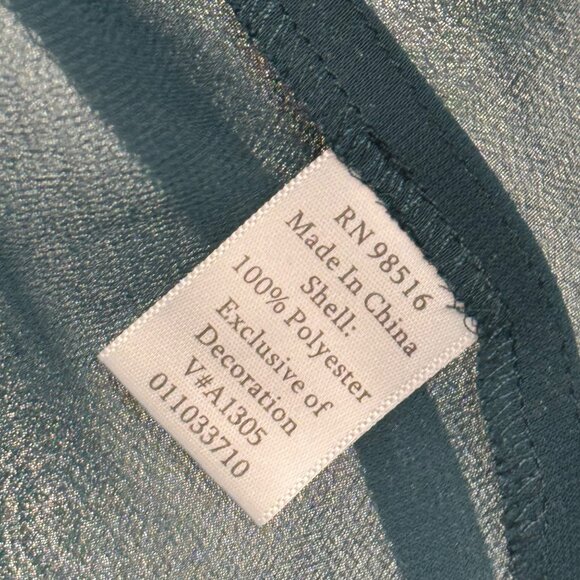 Coldwater Creek Womens Sheer Long Sleeve Peasant Blouse size large petite - Picture 4 of 12